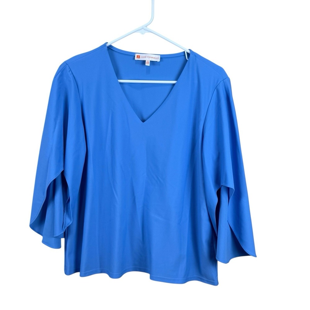 Jude Connally Daniella Top Blue Bell Open‎ Sleeve Size Small EUC